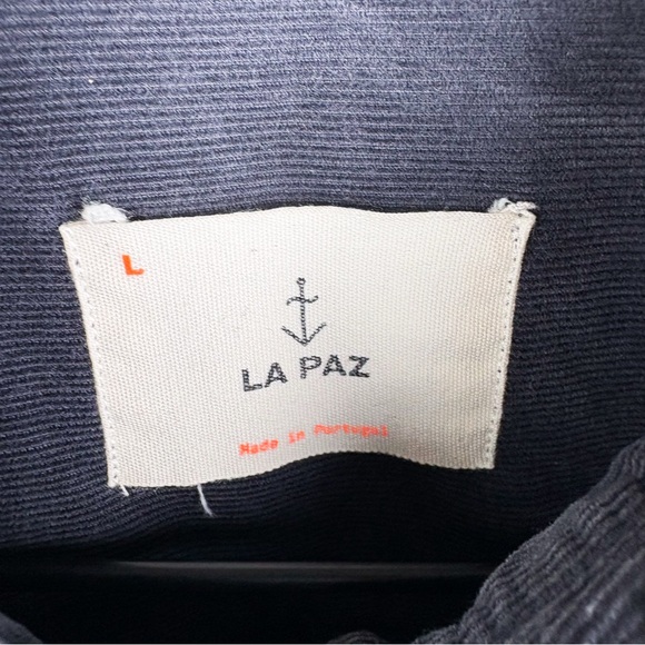 La Paz 100% Cotton Corduroy Pearl Snap Short Sleeve Button Down Shirt Gray Large - Picture 3 of 5